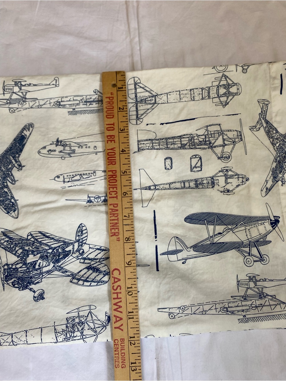 Restoration Hardware Baby And Child Vintage Airplane Blueprint Crib Sheet Set - Picture 6 of 16